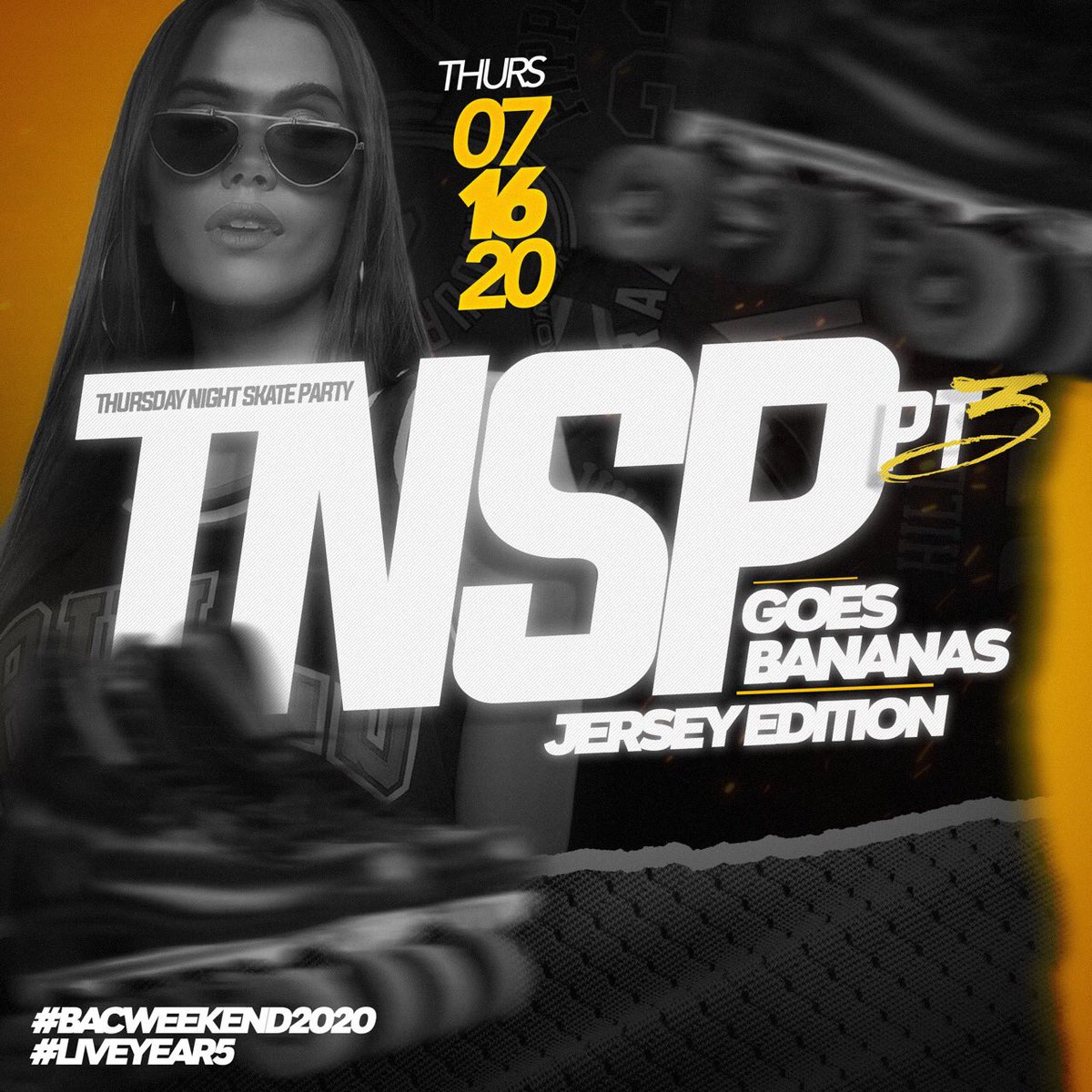 iG0Bananas6's tweet photo. Skate Party has been secured for BAC Weekend!!!! 🔥🔥🔥🔥
7/16/20
There will be no tickets for this event......it’s $10 for entry all night
Start getting your jerseys together we going UP ⛹🏾♂️ #BACWeekend2020
*FOR THE COOKOUT TICKETS ARE SOLDOUT BUT YOU CAN PAY AT THE GATE* https://t.co/ezdEWSVG5v