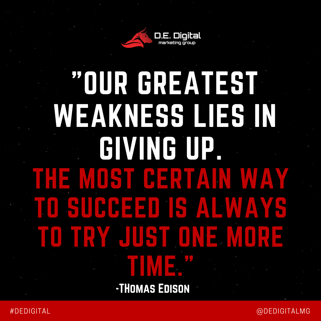 dedigitalmg's tweet photo. Trying is the ONLY way to succeed! Most everyone's biggest fear is failing, not knowing that failure is what points you in the right direction! Without failure how do you find out your strengths and weaknesses?

#Motivation #inspirationalquotes #success https://t.co/FSos8SFZYu