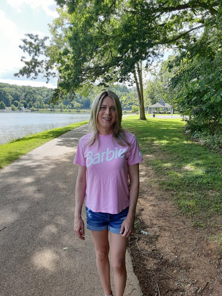 #outdoors #lake #walking #barbie #pantyhose #tennessee #blonde