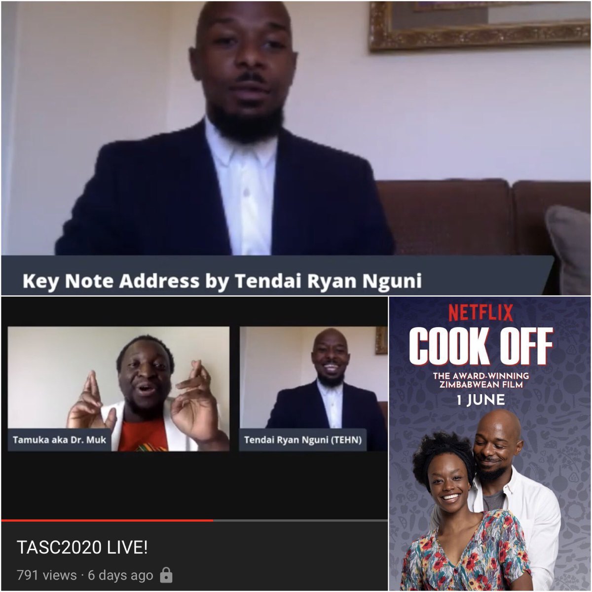 steamulater's tweet photo. Tune in to 2 things today; 1️⃣ @CookOffZim available on Netflix right now!! 2️⃣ @TendaiRyanNguni’s #TASC2020 Keynote address premiering at 12pm Zimbabwean Time and 2pm PST/5pm EST on https://t.co/Q1w9AF0P9I Subscribe to be notified when @TamukaMartin goes live! https://t.co/vTC1af2wPI