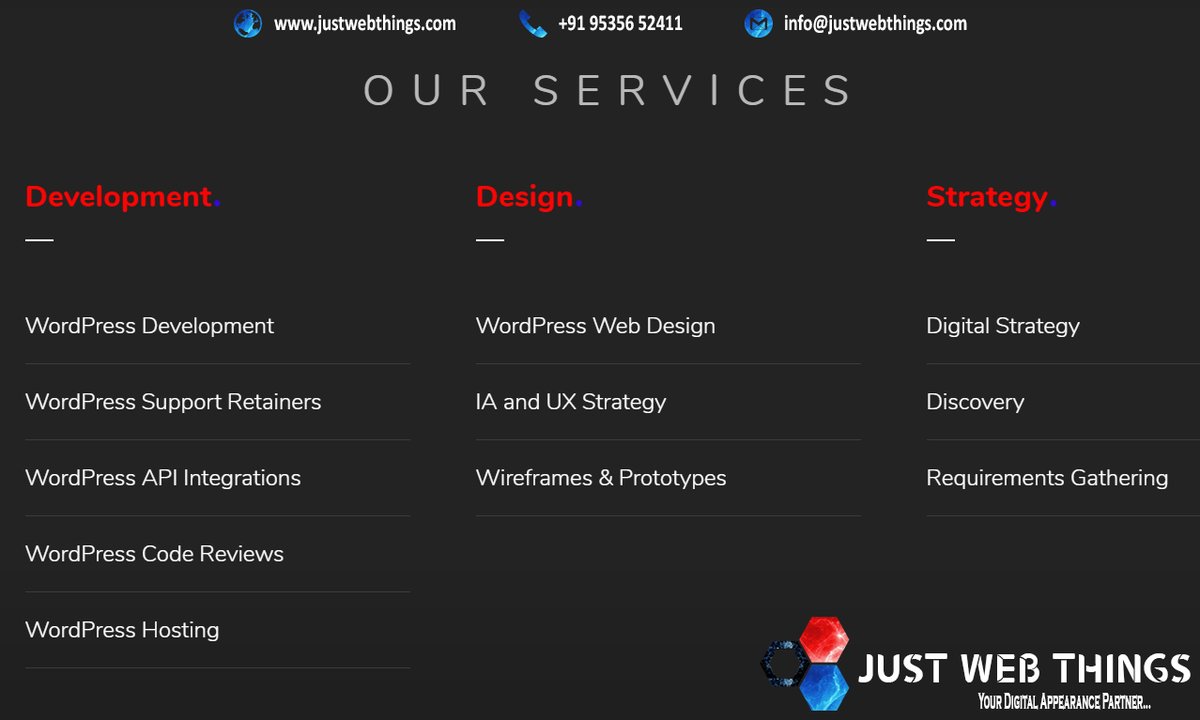 JustWebthing's tweet image. We provide #Website #Solutions for #business and help you take control of your #web #presence…
Get In Touch:
Email: info@justwebthings.com 
Phone/Whatsapp: +91 95356 52411

#justwebthings #ecommerce #entrepreneur #webdesign #webdevelopment #wordpress