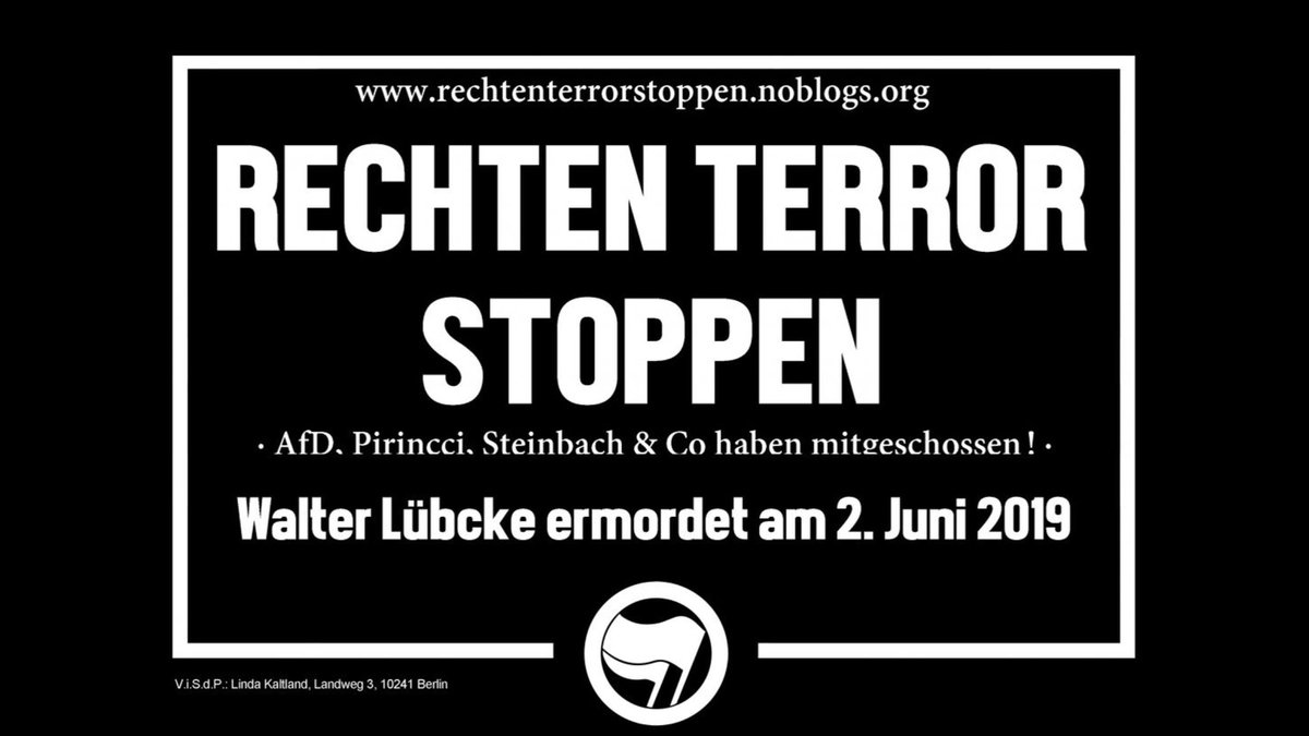 Die #AfD hat mitgeschossen!
Kommt zur Kundgebung am 2. Juni um 17:00 Uhr vor der Desiderius-Erasmus-Stiftung (Unter den Linden 21) zum Jahrestag des Mordes an Walter #Lübcke!

Infos und Aufruf: rechtenterrorstoppen.noblogs.org

#rechtenterrorstoppen #noAFD