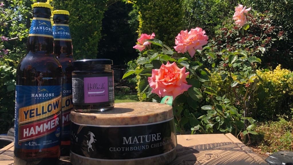 NEW FATHER'S DAY BOX | We’ve combined our rich and buttery Mature Cheddar Truckle with the sweetness of Exeter based <a href="/hillsidefoods/">Hillside Foods</a>' award-winning Red Onion &amp; Thyme Marmalade and local brewer <a href="/HanlonsBrewery/">Hanlons Brewery</a>'s golden and zesty beer to finish. Shop here: bit.ly/2MilNSj