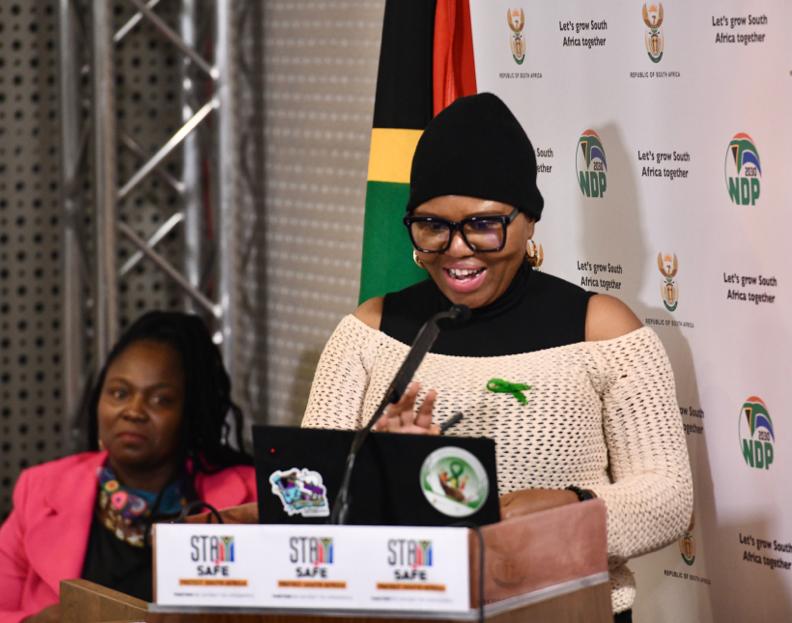 GovernmentZA's tweet image. Minister Lindiwe Zulu during virtual meeting with child ambassadors. 
It takes place in context of annual #ChildProtectionWeek2020 campaign, which Minister Zulu officially launched in Rustenburg, under the theme: “Let us all protect children during #Covid19SA and beyond”