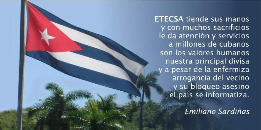 ETECSA_Cuba's tweet photo. Con la cubanía que nos caracteriza!!!
#ETECSAesdelPueblo  #CubaInformatiza https://t.co/U6y52AxaQt