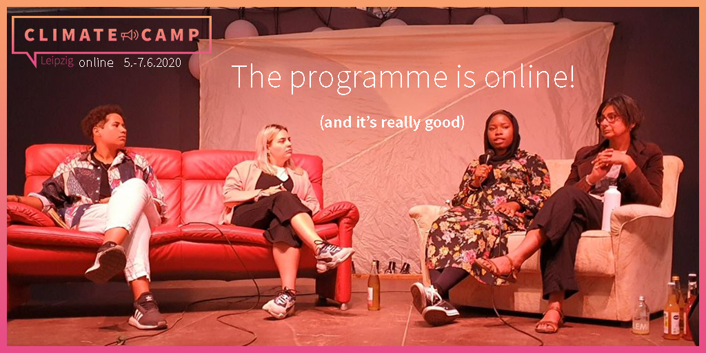 KCLeipzigerLand's tweet image. Our (damn good) programme is online! 🎉
This weekend we'll host the #ClimateCamp online. We've got lots of events in English: klimacamp-leipzigerland.de/en/climate-cam…

❗Please make sure to register for the workshops in advance❗️
#SystemChangeNotClimateChange