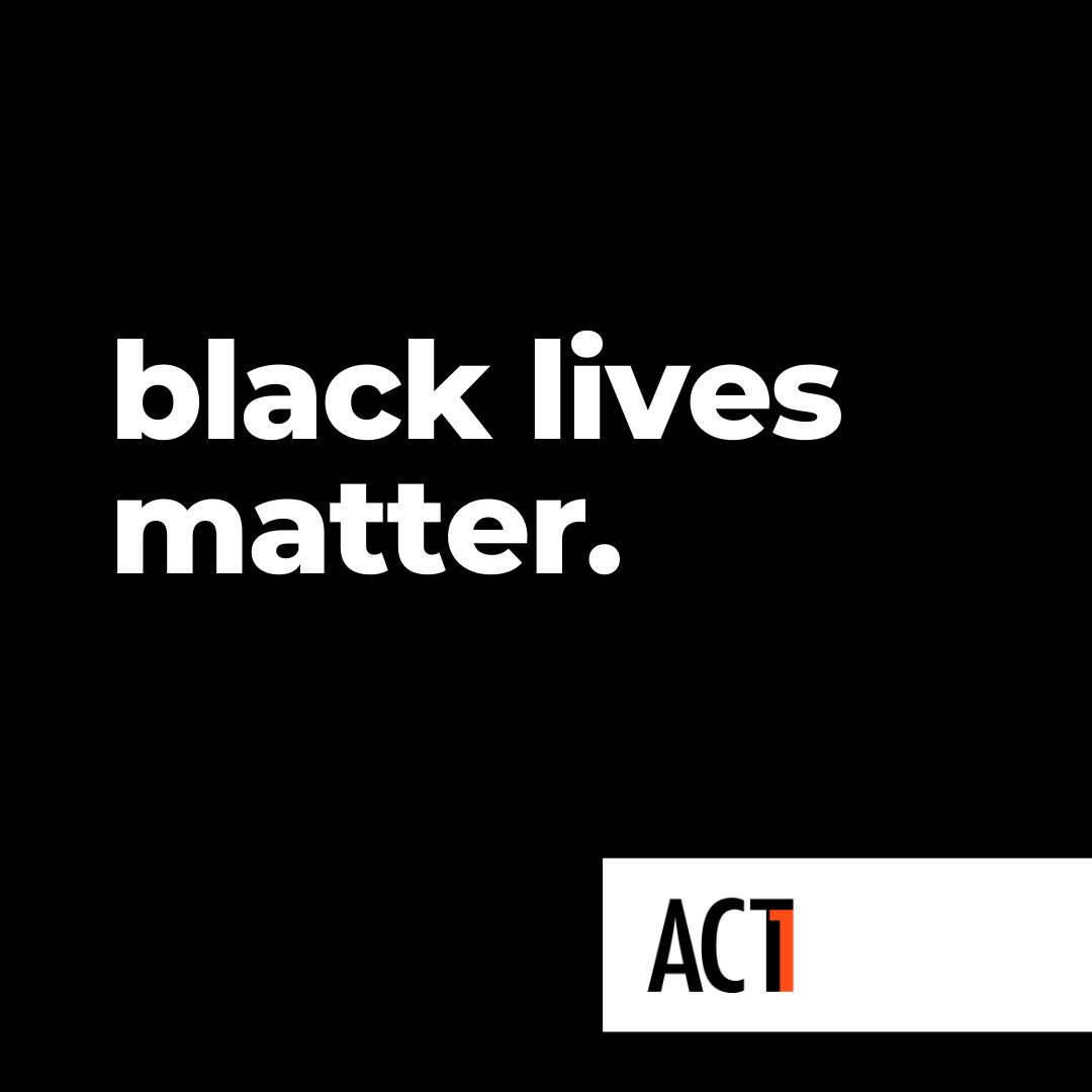 act1theatre's tweet photo. ACT 1 stands in solidarity w/ the Black community. We support our black artists &amp; audience in the fight to end systemic racism. We see, hear &amp; love you. We as a board are discussing how we can support BIPOC in more active ways.

Black lives matter. Your voice matters. Stay loud. https://t.co/4XO6ykqO2B