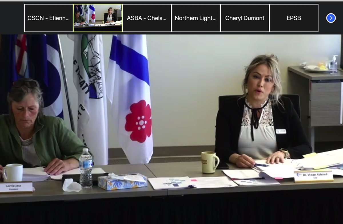 ealary47's tweet photo. Le drapeau franco-albertain est en évidence lors du "Spring General Meeting" d'@ABSchoolBoards qui se déroule virtuellement aujourd'hui. #frab @CSCNInfo @CSFrancoSud @CSNO #CSCE #FCSFA https://t.co/RIjELTWy7C