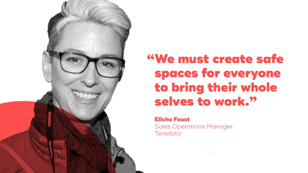 Teradata's tweet photo. #PrideMonth may look different this year, but we’re still celebrating. @allthingsFoust, Sales Operations Manager, is celebrating online. "I'm having mini-celebrations with friends and raising a glass with my neighbors.” #TeradataPride https://t.co/OuPdv89jBy