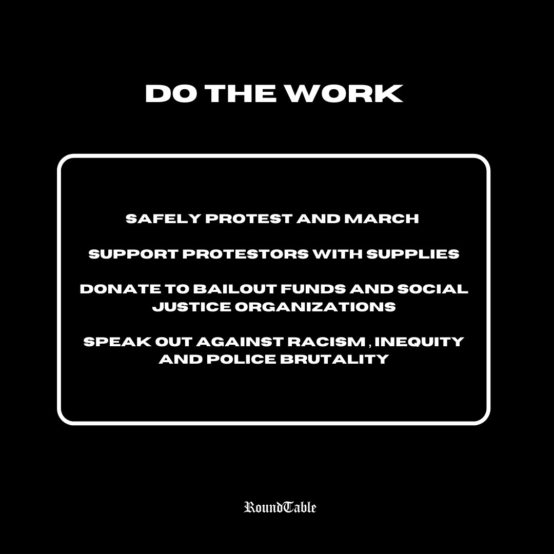 weareroundtable's tweet photo. We stand with our brothers and sisters on the front lines of the fight against racism, inequity, and police brutality. If you’re looking for ways to help, here are a few resources. Let’s continue to stand firm! We are in this together ✊🏾

Link: https://t.co/t9spqBQNph https://t.co/C8YORTzkTN