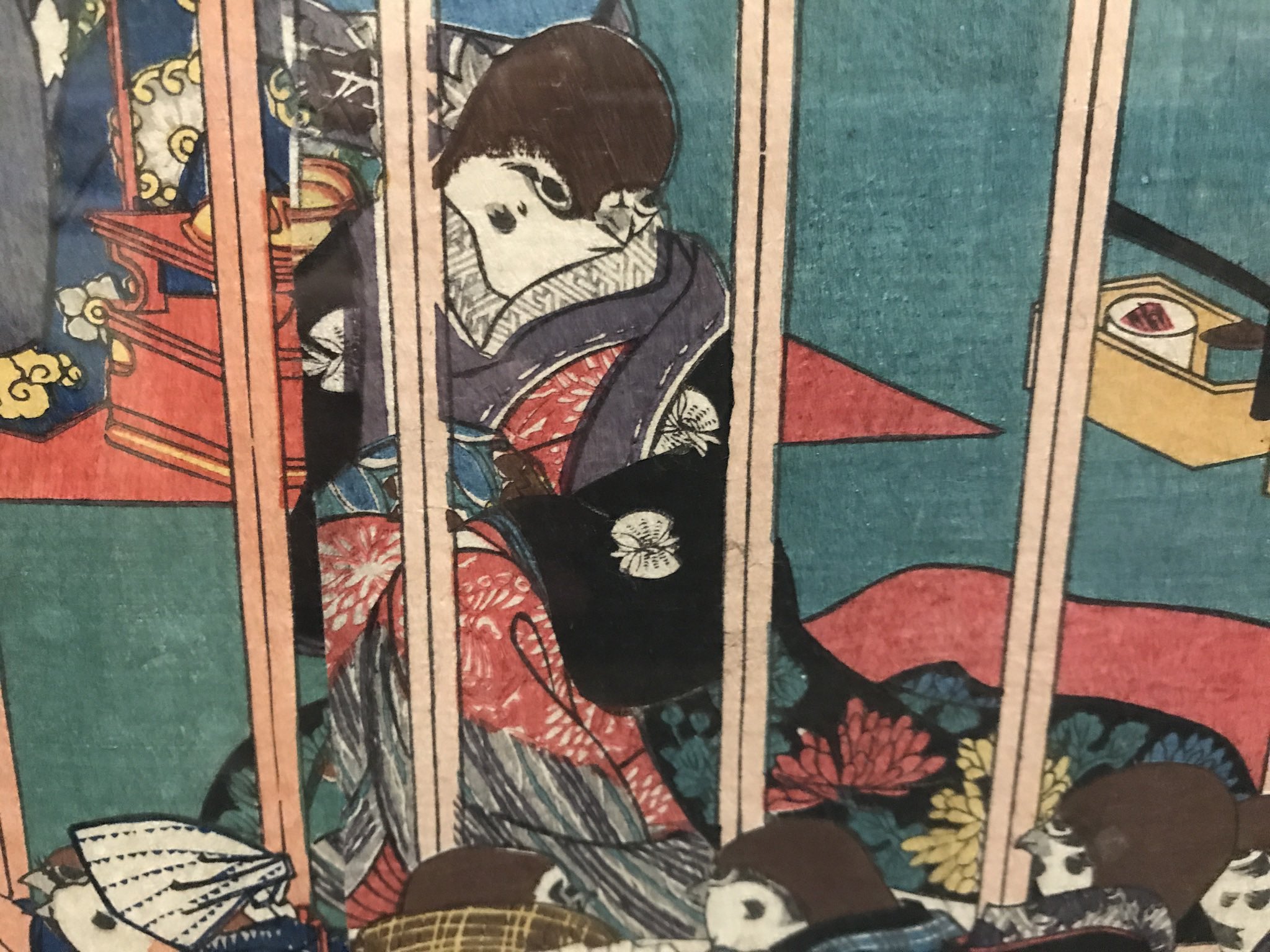 Yoichi Nasuno Ukiyoe Adachi 偶々 スマホケースを金魚づくしのものに変えていたので こちらでいただいた画像をロック画面に 正しく 金魚づくし 壁紙 にすると少しアプリが見辛かったので 国芳の 里すずめねぐらの借宿 の一部を壁紙に 正しく