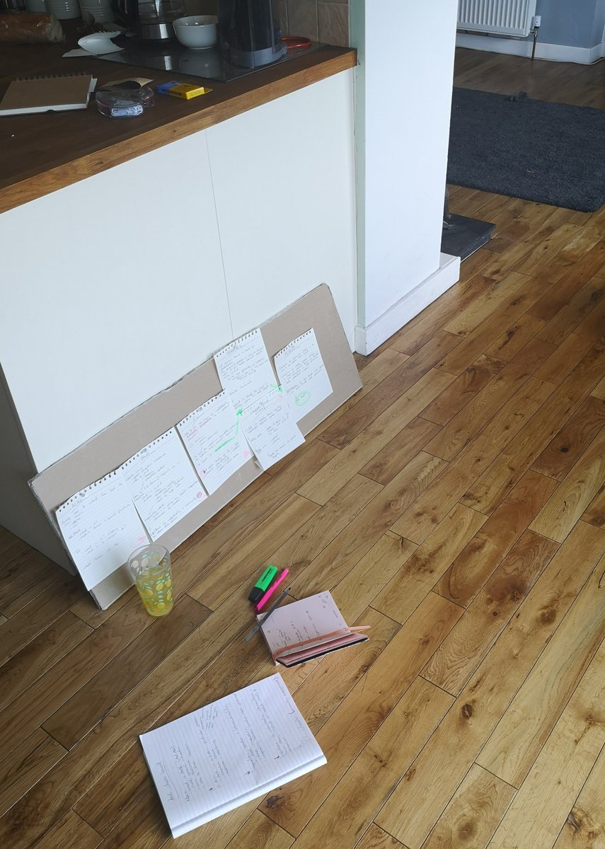 Mixing up work spaces around the house... Today's location is aided by a sheet of plasterboard and some handy highlighters. Not quite as motivating as going into the office, but I'll take it #researchinlockdown #thesisplanning  #phdlife #AMR_gender