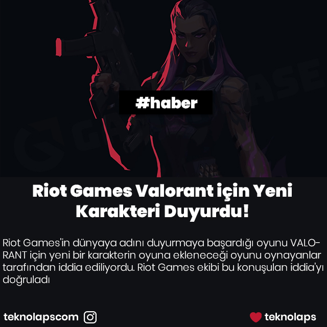 TeknolapsC's tweet photo. Riot Games'in dünyaya adını duyurmaya başardığı oyunu VALORANT için yeni bir karakterin oyuna ekleneceği oyunu oynayanlar tarafından iddia ediliyordu. Riot Games ekibi bu konuşulan iddia'yı doğruladı.
https://t.co/CojTYdzM3e

#anonymus #PRIDE2020 #dolar #KatilAKP #USAonFire https://t.co/CI7AuZlBb7