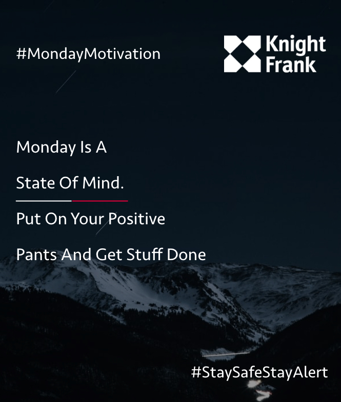 Knightfranknig's tweet photo. New Week, New Month 🙏

#MondayMotivation #KnightFrankNG #RealEstate #FightCOVID19 #StaySafeNigeria https://t.co/D9VmCLX7NW