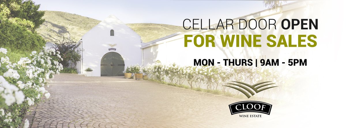 Cloofwines_ZA's tweet photo. Cloof Cellar Door:
TEL: 022 492 2839
ONLINE SALES: https://t.co/iixNPmKVJs
https://t.co/OI4TUnJzlJ
#Cloof #Cloofwines #CloofWineEstate #Darling #DarlingTourism #HelloDarling #wwfconschamps
#buywineonline #wineonline https://t.co/rHj3YzDF8m