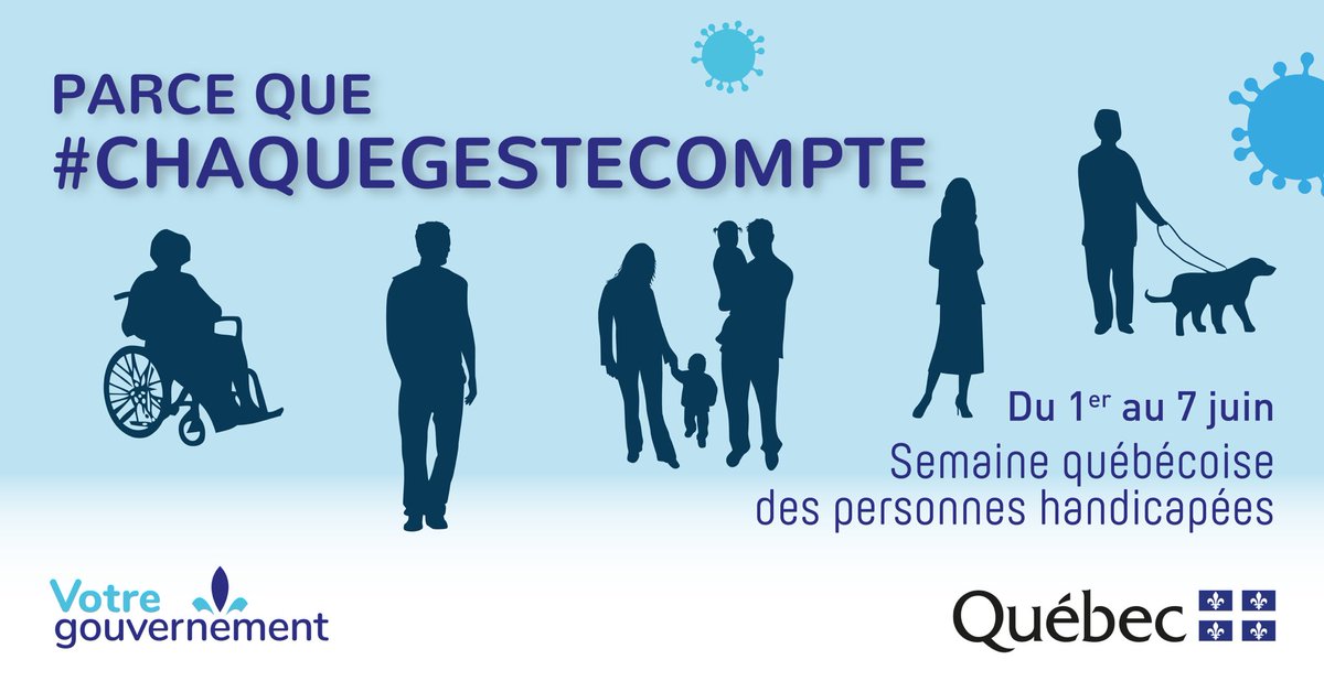 #SPHQ2020 Cette semaine, je tiens à souligner le travail de l’OPHQ, des organisations publiques, privées et communautaires qui offrent une aide importante aux personnes handicapées et leurs familles, tout particulièrement dans le contexte de la pandémie. 
#ChaqueGesteCompte