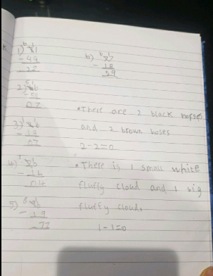 LauraL_srs's tweet photo. Wow! Our year 1 child did not only write full sentences for his subtraction stories but also challenged himself by doing subtraction calculations with regrouping! @SrsYear1 @srsdubai1 @SRSDubaiDigital https://t.co/iXyvcTPxxQ