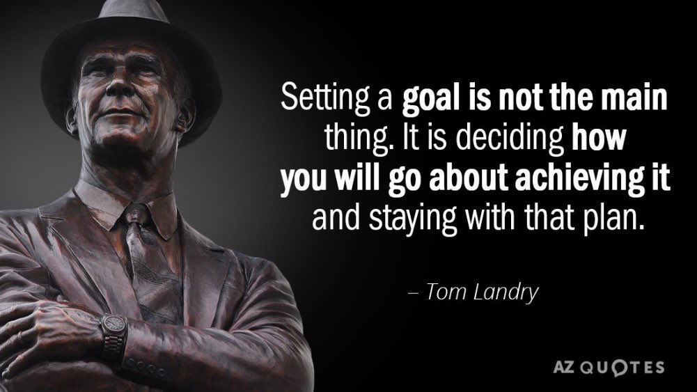 Thought for Monday 🌞 from the architect of “America’s Team” (yes, I’m a 49ers fan from the ‘80s but you have to respect ✊ the greats!) head coach Tom Landry 🏈 who knew the importance of planning to plan 📋 ... It’s a “W” kind of day - go get yours‼️