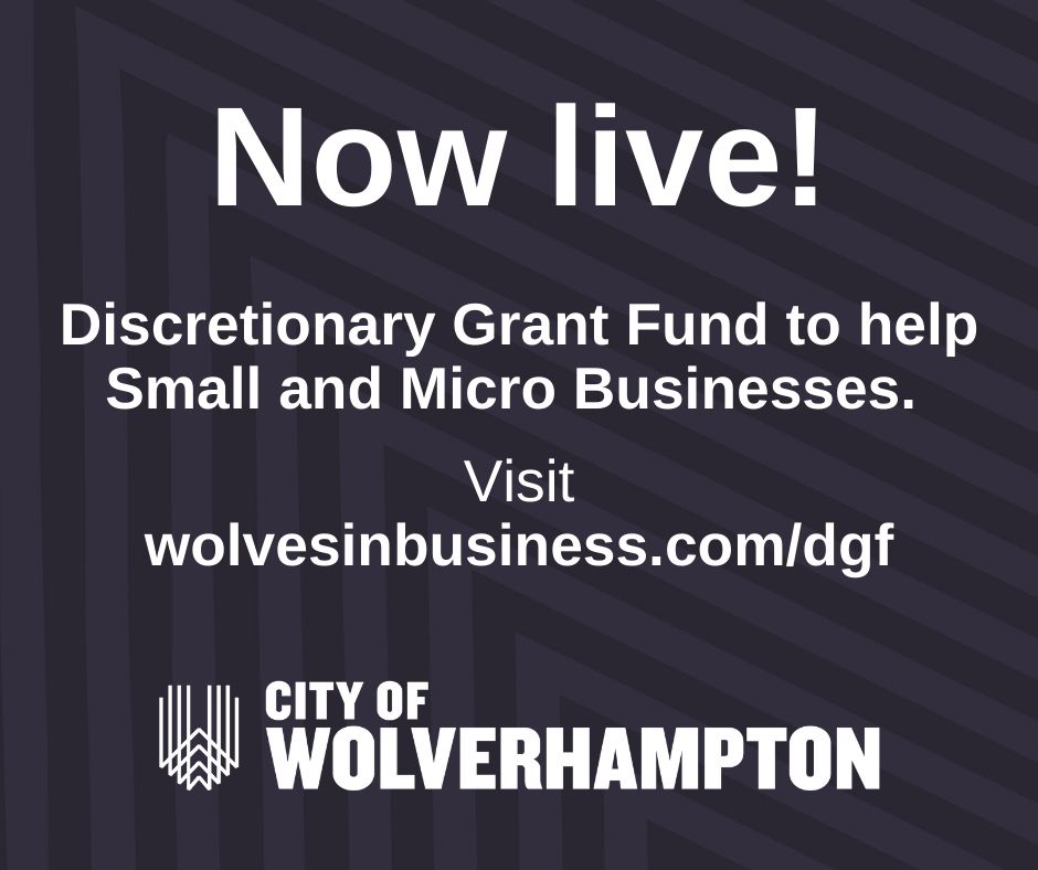 Are you a small or micro business which has been ineligible for other Government help? Our Discretionary Grant Fund is now open, demand is expected to be strong, it's first come, first served - so apply now for a grant of £5,000 …tionarygrantfund.wolverhampton.gov.uk