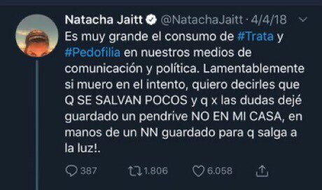 nunca se olviden de NATACHA JAITT, que denunció una red de pedofilia en argentina, encabezada por politicos, clubes de futbol, periodistas y figuras reconocidas de argentina #anonymus