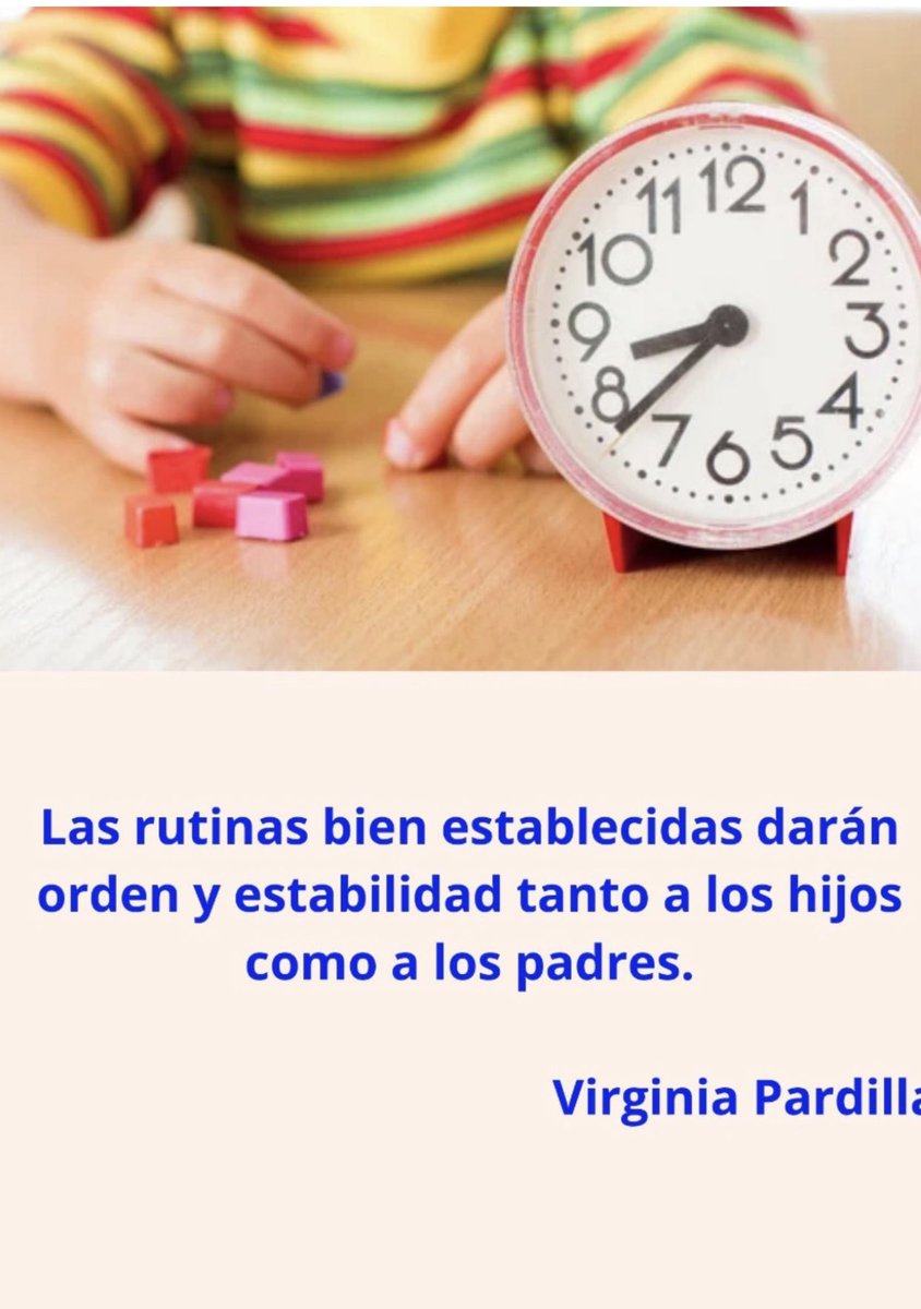 SVirginiaP's tweet photo. Para garantizar una buena disciplina las rutinas deben formar parte de la vida de cualquier persona, sin importar su edad, estas dan la sensación de seguridad y ayudan a desarrollar la autodisciplina. https://t.co/kB6NQNWgRx