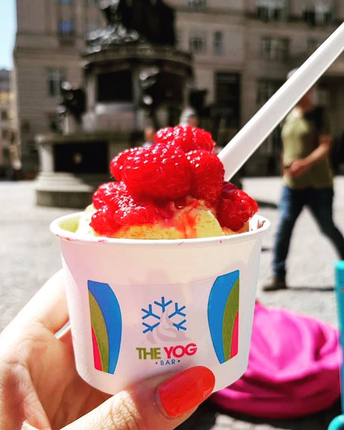 Isn’t it hot! 🥵 We’re not complaining, but we wouldn’t mind a refreshingly delicious tub of fro-yo from <a href="/TheYogBar/">The Yog Bar</a> right now! 🍨☀️

Who’s looking forward to the day our foodie #markets return to #exchangeflags?

#liverpool #mondaymotivation #supportlocal #summervibes #eventspace