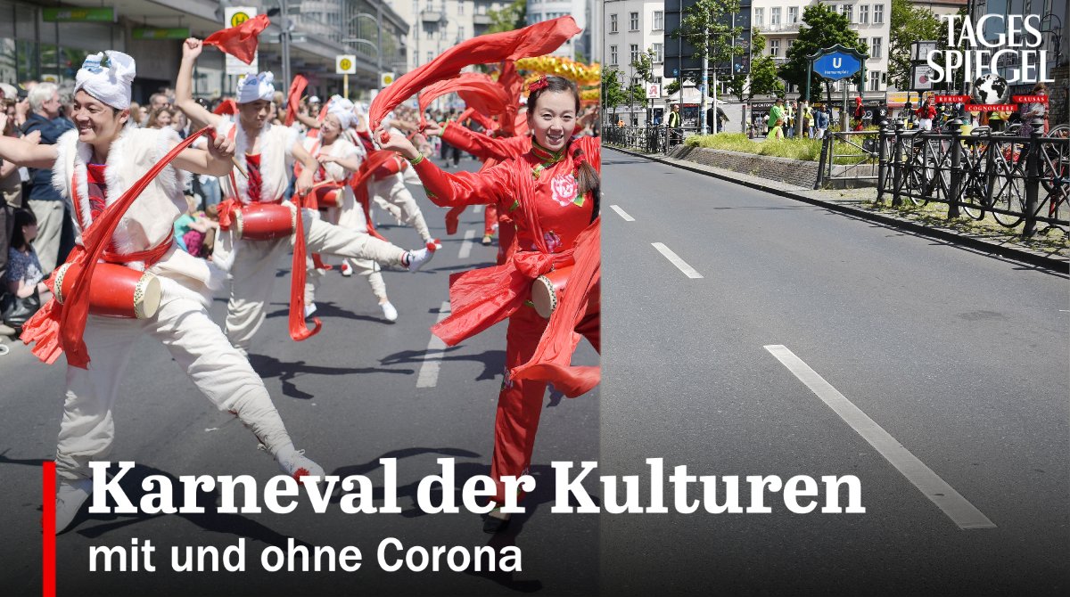 TspFoto's tweet photo. Gestern wäre eigentlich der #KarnevalderKulturen durch Berlin gezogen. Doch wegen Corona musste er dieses Jahr leider ausfallen. Unser @Tagesspiegel Fotovergleich zeigt den Corona-Effekt: https://t.co/NcqPRSfHGo https://t.co/fSTW6BD8jP