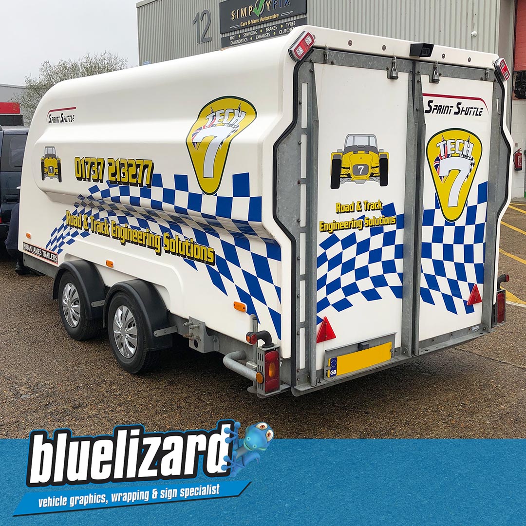 BlueLizardSigns's tweet image. Eye catching trailer graphics for Tech-7

#caterham7 #trailergraphics