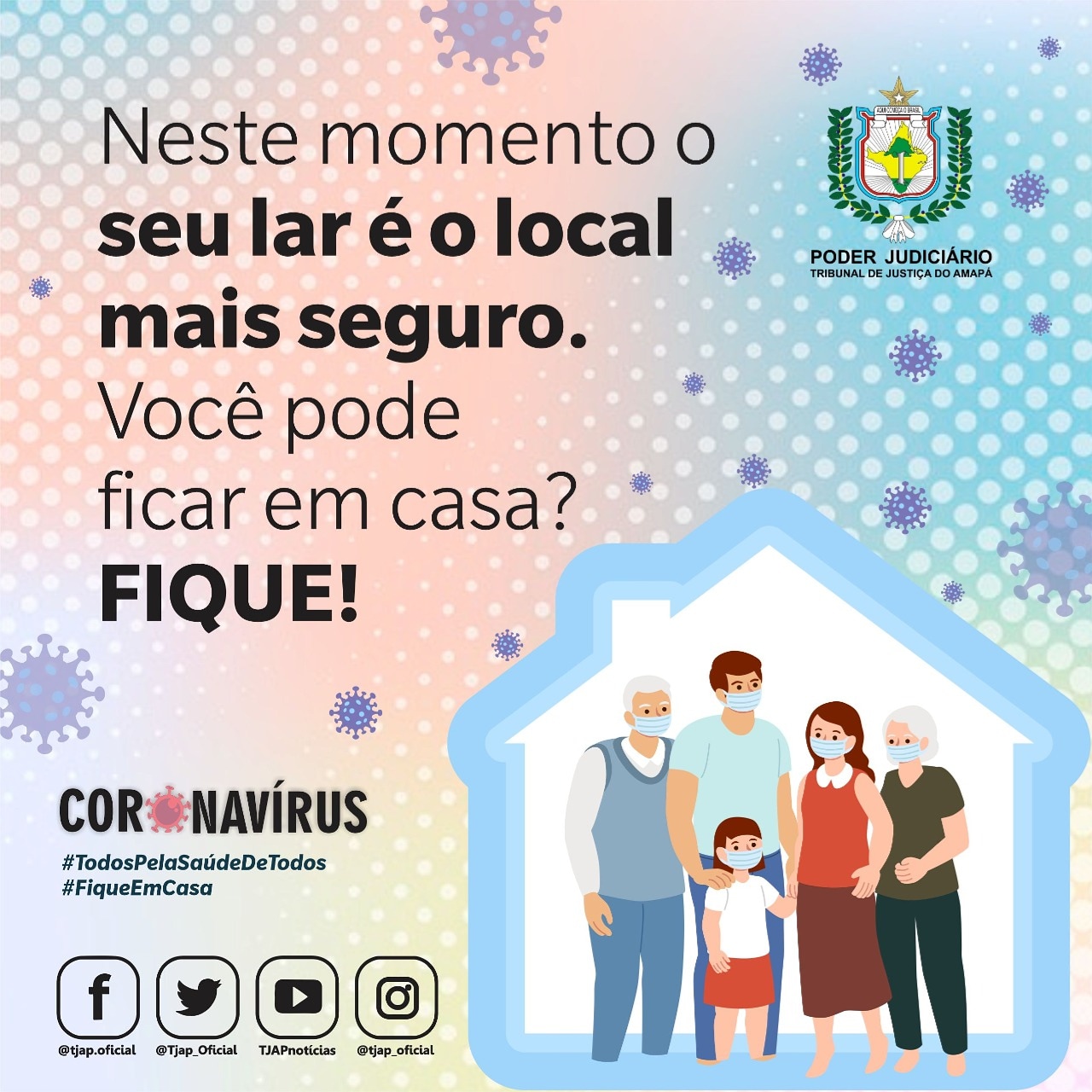 Tribunal de Justiça do Amapá в Twitter: „Bom dia seguidores. Neste momento o seu lar é o local mais seguro. Você pode ficar em casa? FIQUE! #FiqueEmCasa 🏡 #SePrecisarSairUseMáscara 😷 #AJustiçaNãoPara #TodosPelaSaúdeDeTodos Tribunal de Justiça do Amapá в Twitter: „Bom dia seguidores. Neste momento o seu lar é o local mais seguro. Você pode ficar em casa? FIQUE! #FiqueEmCasa 🏡 #SePrecisarSairUseMáscara 😷 #AJustiçaNãoPara #TodosPelaSaúdeDeTodos