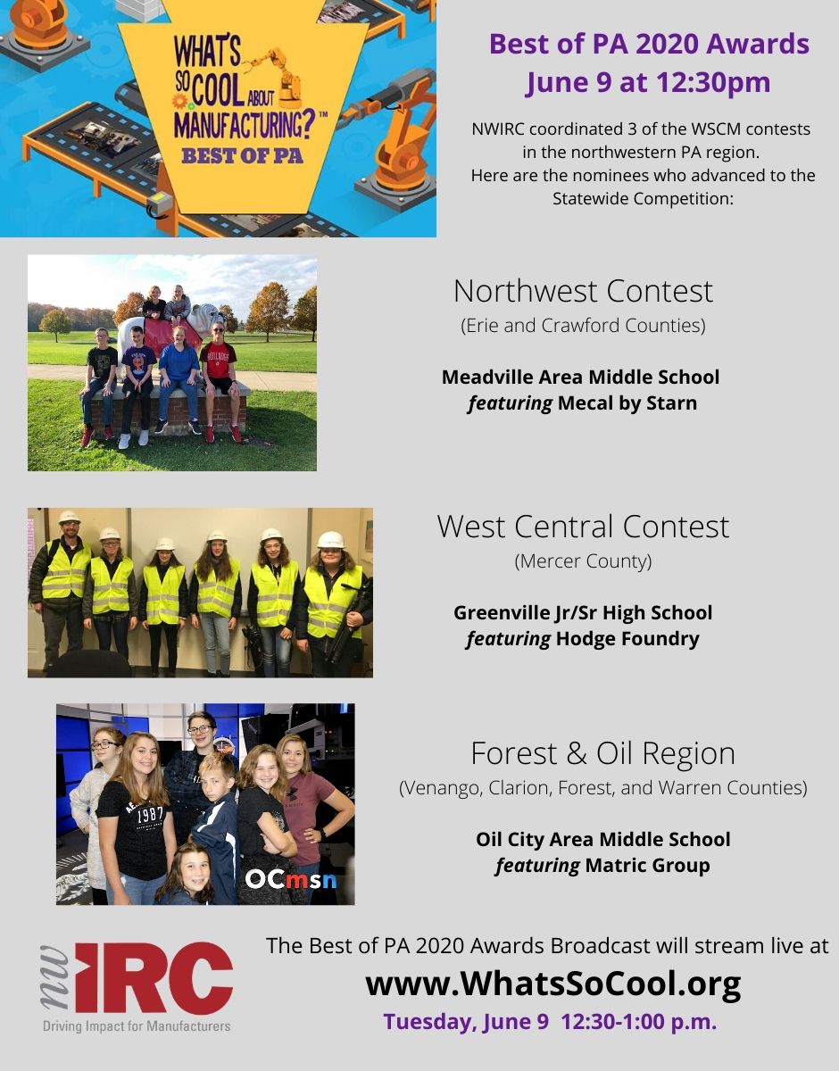Mark your calendar for the What's So Cool About Manufacturing   - Best of PA Awards... June 9 at 12:30pm

whatssocool.org/contests/best-…

<a href="/MecalByStarn1/">MecalByStarn</a>