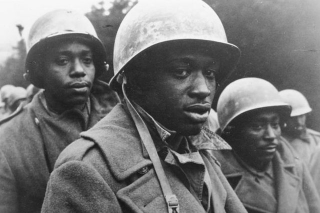 90 percent of black troops were forced to serve in labor and supply units, not combat units. Except for a few weeks during the Battle of the Bulge in the winter of 1944 when commanders were desperate for manpower, all U.S. soldiers served in segregated units under white officers.