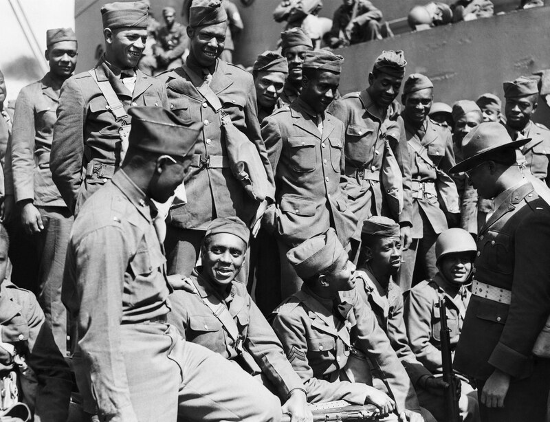 African-Americans were allowed to train as pilots in the segregated Tuskeegee Airmen. The 92nd Buffalo Soldiers and 93rd Blue Helmets all-black divisions were activated and sent abroad under the command of white officers.