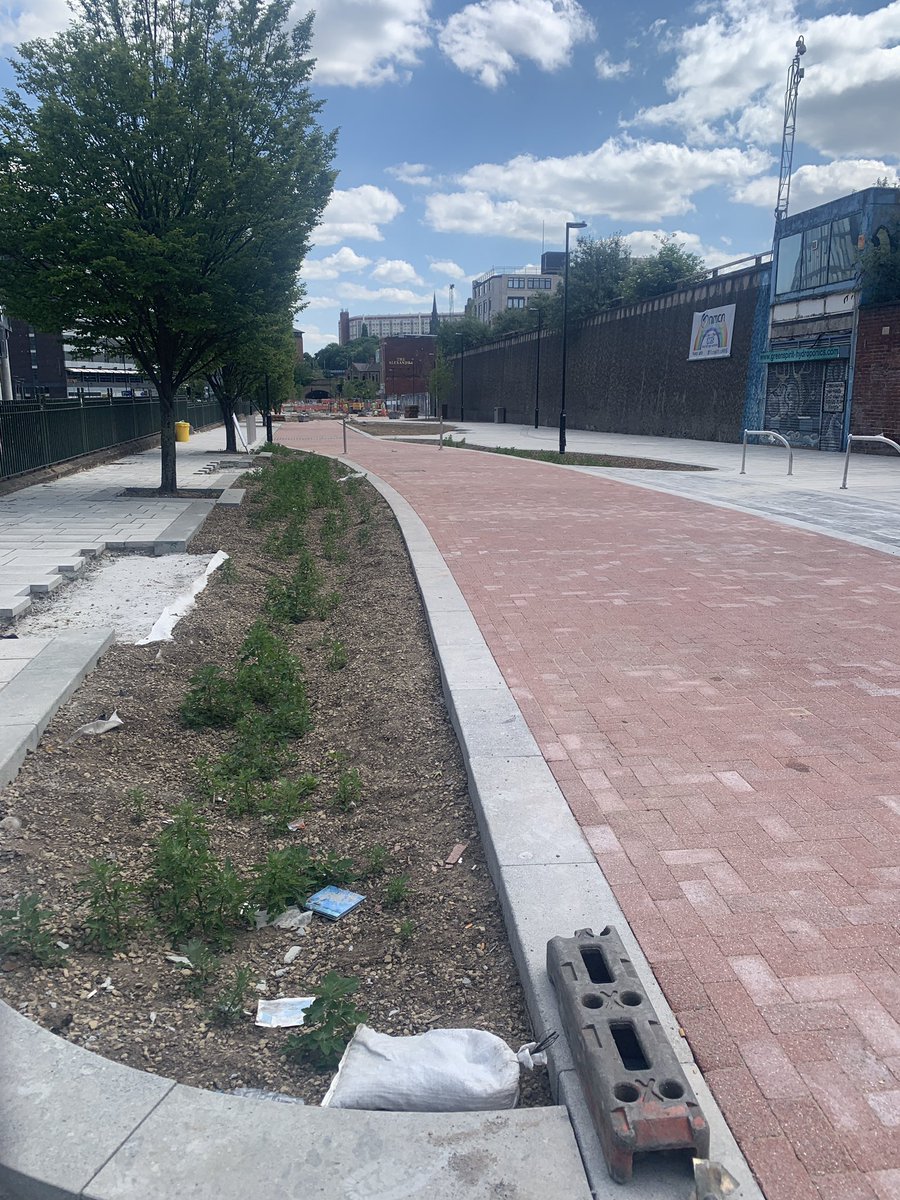 UrbanaAdam's tweet photo. Lovely city centre walk to check out the progress of grey to green. How this ties Victoria Quays into the city is something quite special, giving some amazing buildings the urban context they deserve. An absolute success in place making, as Castlegate gets moving. @SheffCouncil https://t.co/PNZQPImHje