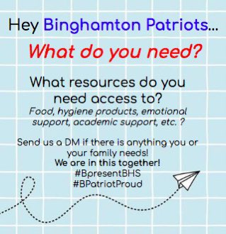 We mean this more than ever, Binghamton. Let us help you in any way we can. Our lives are impacted every day by the world around us and WE SEE YOU. YOU are AMAZING people. ❤️🔵🔴 #bpresentbhs