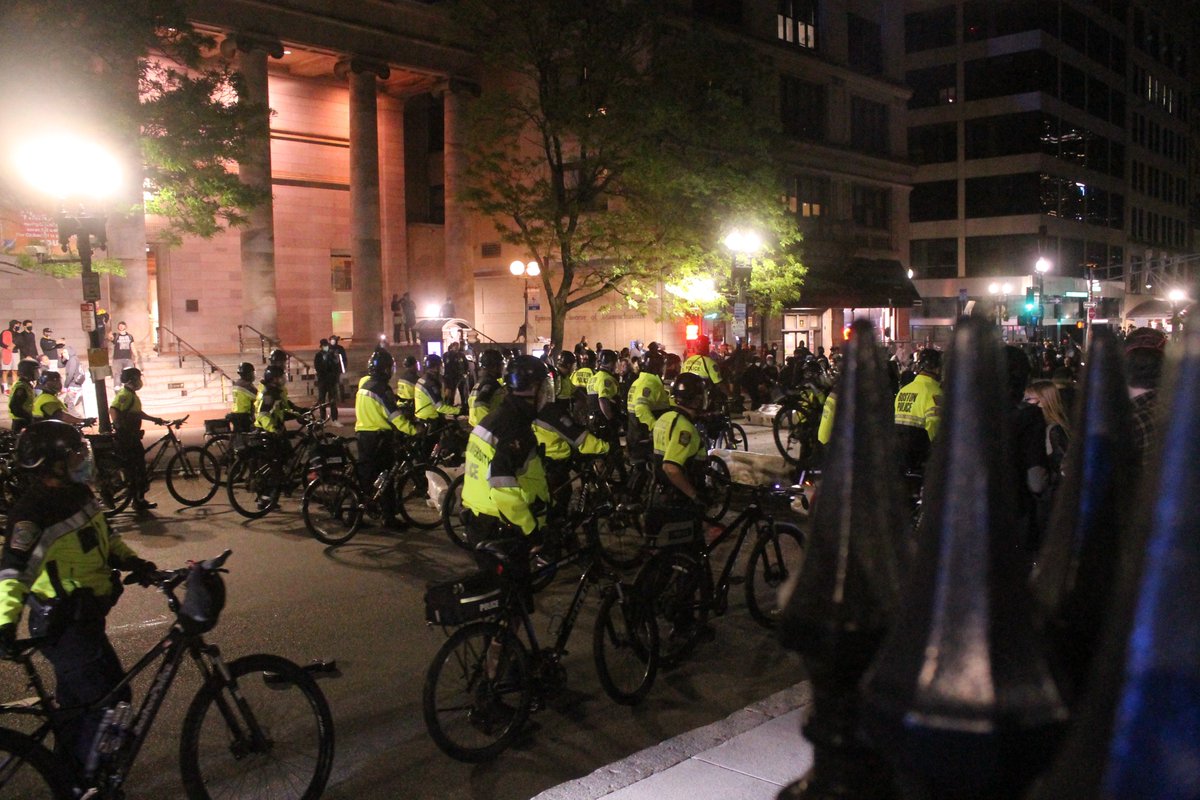 I'm a white dude. I don't get scared by the police easily. But multiple times last night, I genuinely thought: "I have no idea where it is safe for me to be right now." The motorcycles, and then bike unit had forced their way through the crowd: where was I to go?  #BostonProtests