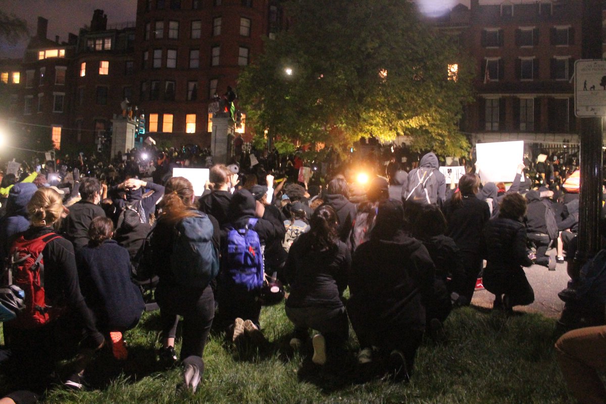 Literally 10 minutes earlier, thousands had been kneeling, with their hands in the air, shouting "I can't breathe." 30 minutes earlier, we'd done a phone-lit vigil moment.