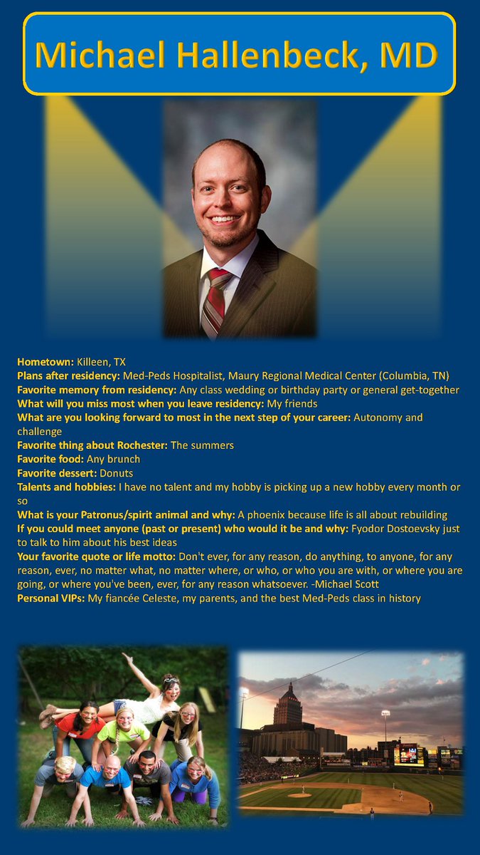 PedsUrmc's tweet photo. Today's graduating resident we're celebrating is Dr. Michael Hallenbeck! - #MedPeds! Here's to your success in TN! #ForTheKids #ForTheKidsOfAllAges #GCH #URMC
#Graduation2020 #ResidencyGraduation #ResidencyGraduation2020 #NewPediatricians #PedsHeroes https://t.co/VjBdGhkEkn