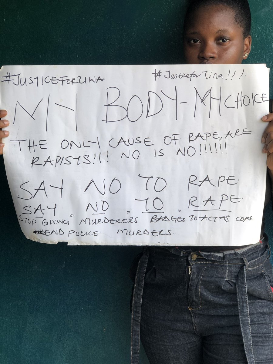 Gertrudeundie's tweet photo. I'm tired. WE are TIRED!!!. We want all this to end!!. The rape, the murders, we can't take it anymore!.
#justiceforjennifer #JusticeForUwa 
#JusticeForTina https://t.co/ZdBXoHwQG7