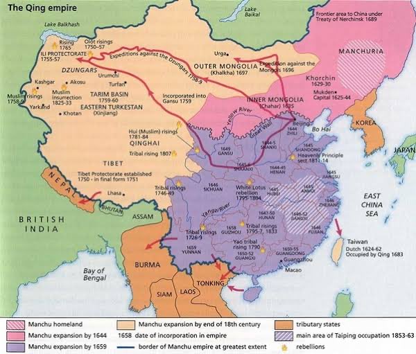 Qing Empire’s campaign against Dzungar Mongols would see Qing conquest of  #Xinjiang and Tibet.