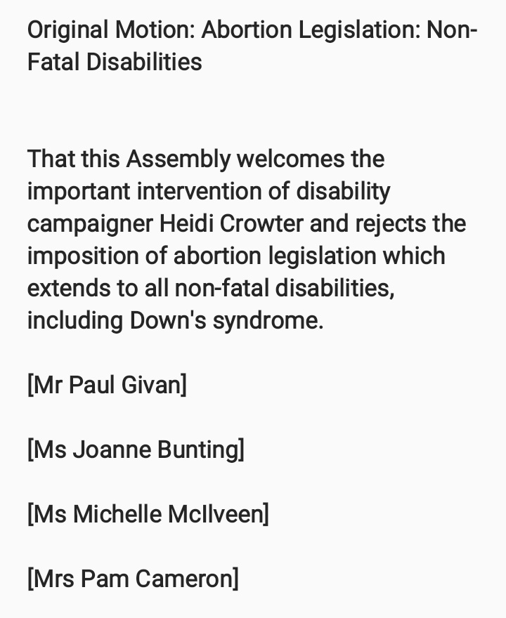  #ABORTION: THREAD Busy wkend &day so far pressing  @sinnfeinireland on their amendment & others on  @duponline motion to be debated tmw. Firstly, this is a motion *not* a legislative amendment - it doesn't change the law or regs on abortion. However, it is a clear signal of intent.