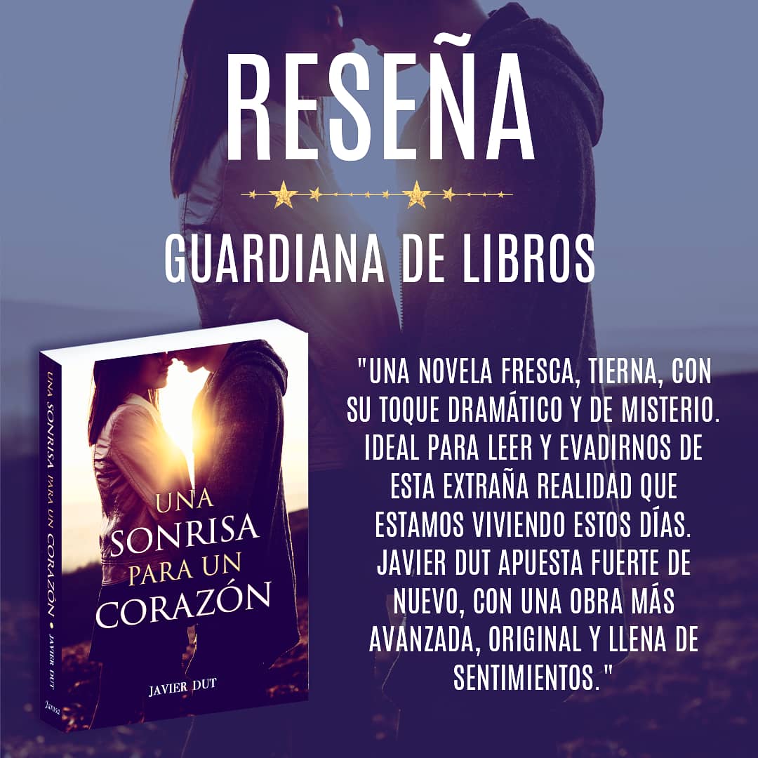 Javier_Dut's tweet photo. RESEÑA de UNA SONRISA PARA UN CORAZÓN en 'Guardiana de libros' ♥️ #reseña #unasonrisaparauncorazón #javierdut #edicionesjarosa #novela #review #literatura #libro #autor #author #juvenil #book #papel #amazon @guardianalibros https://t.co/dWtWNn2P6n