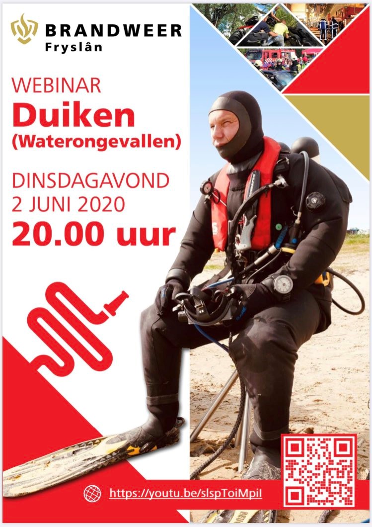 Dinsdagavond 2 juni 2020 om 20.00u geven onze collega's een live webinar over duiken. Tijdens dit webinar nemen onze duikteams je mee hoe er wordt gehandeld bij een incident met een waterongeval. Ben jij erbij? bit.ly/36QDQs6