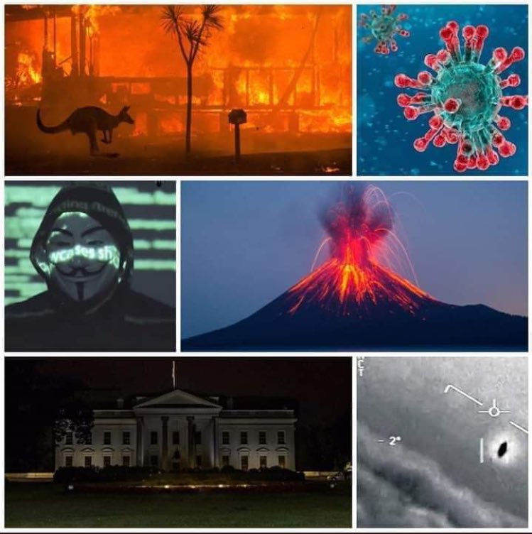 _WorldRavers_'s tweet image. ENERO: Posible 3era Guerra Mundial 
FEBRERO: Terremotos e incendios en Australia
MARZO: Coronavirus
ABRIL: Volcán Krakatoa hace erupción
MAYO: Revelan videos de ovnis y reaparece Anonymous
JUNIO: Se apagan la Casa Blanca por primera vez en la historia 
Esto es el 2020 #anonymus