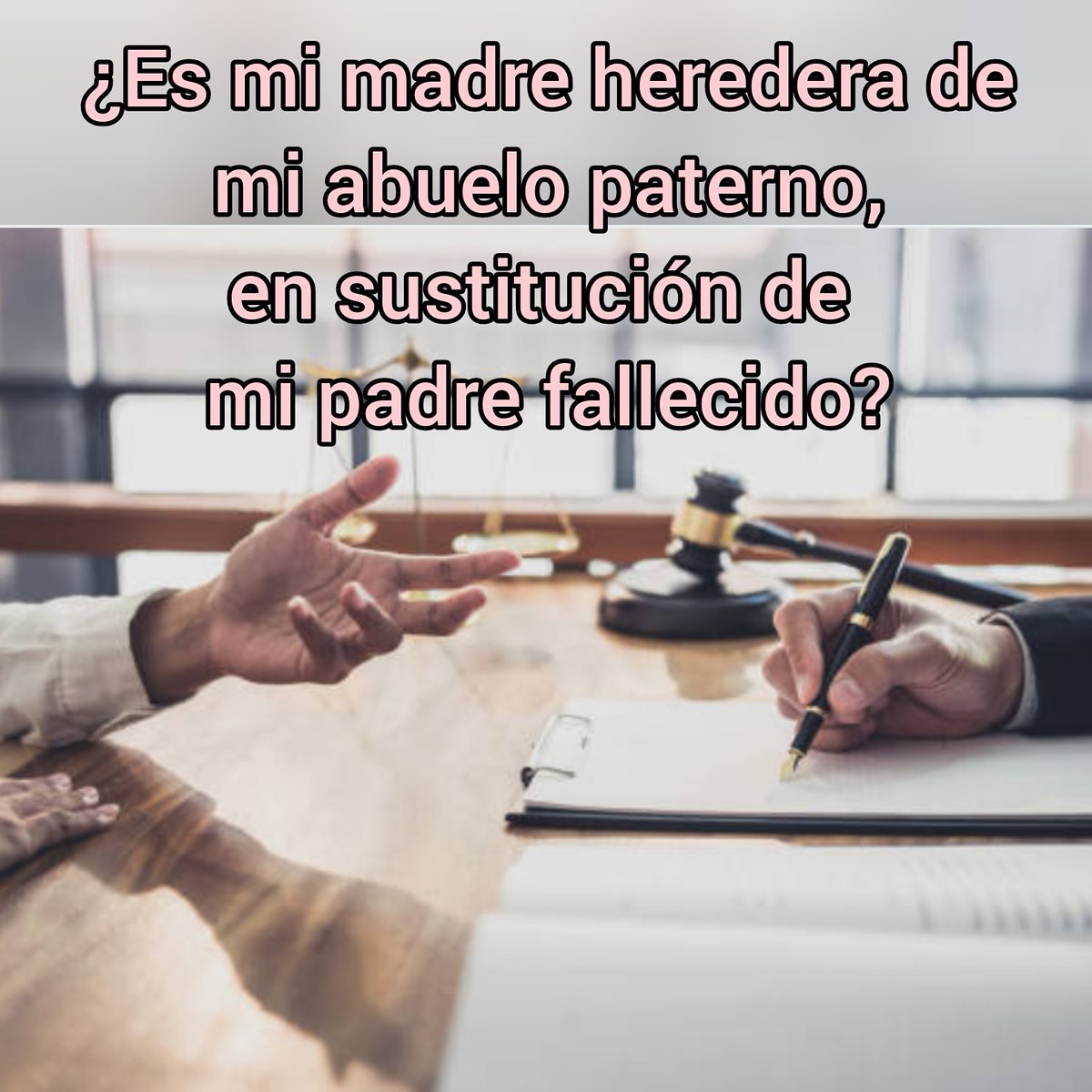 Hoy en el artículo de nuestro #LunesLegal damos respuesta a una pregunta mucho más frecuente de lo que parece: 
"¿Es mi madre heredera de mi abuelo paterno, en sustitución de mi padre fallecido?" ⬇️⬇️

➡️FB: m.facebook.com/story.php?stor…

➡️IG: instagram.com/p/CA5GSiSqqCm/…

#horizontal #a2