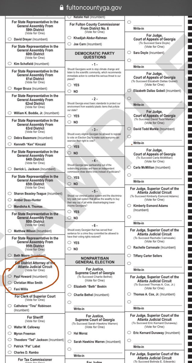 As we know early voting ends June 5th and Election Day is June 9th. If you’re in Atlanta/Fulton Co DO NOT vote Paul Howard as the District Attorney. He has several cases of killer cops & has NOT indicted them. He’s been in this seat for YEARS. Please research the other DAs