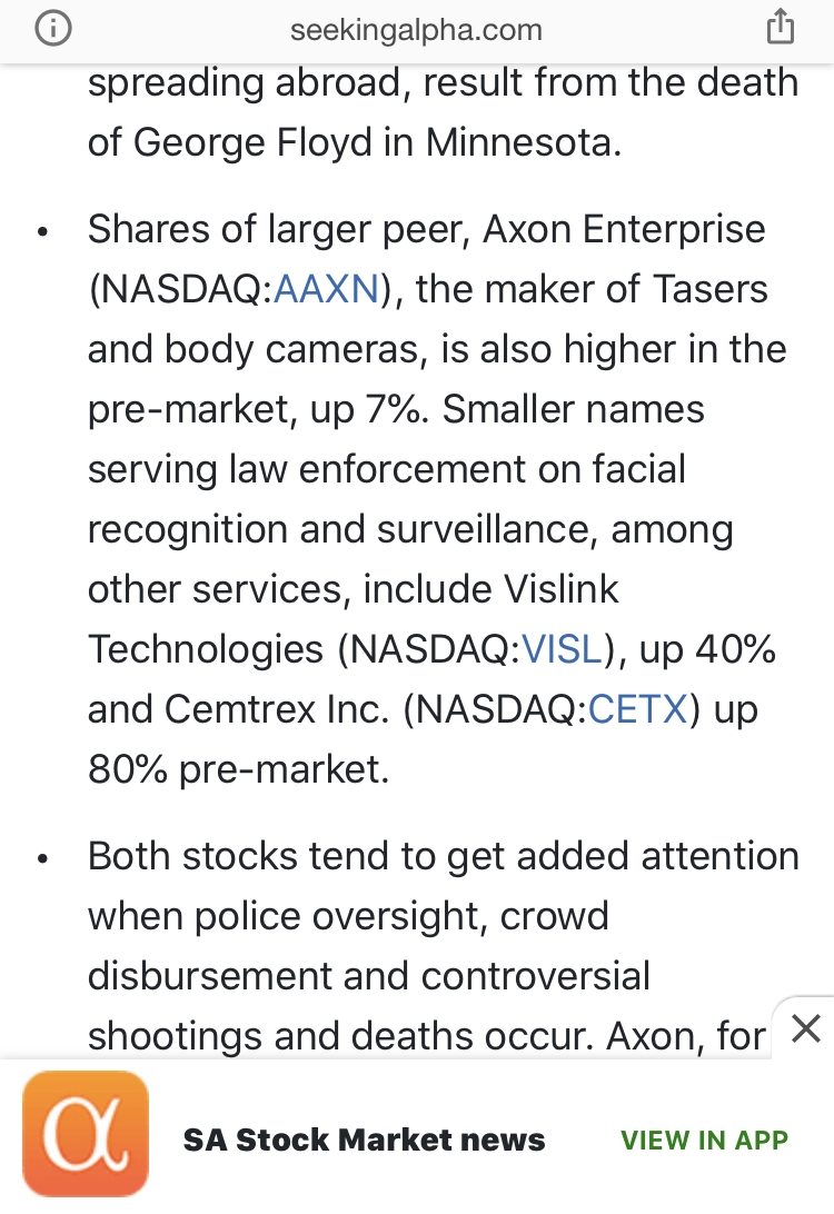 empresstt90's tweet photo. $VISL the stock is up because of body cameras just like $DGLY and $CETX https://t.co/IFW10ty8EV