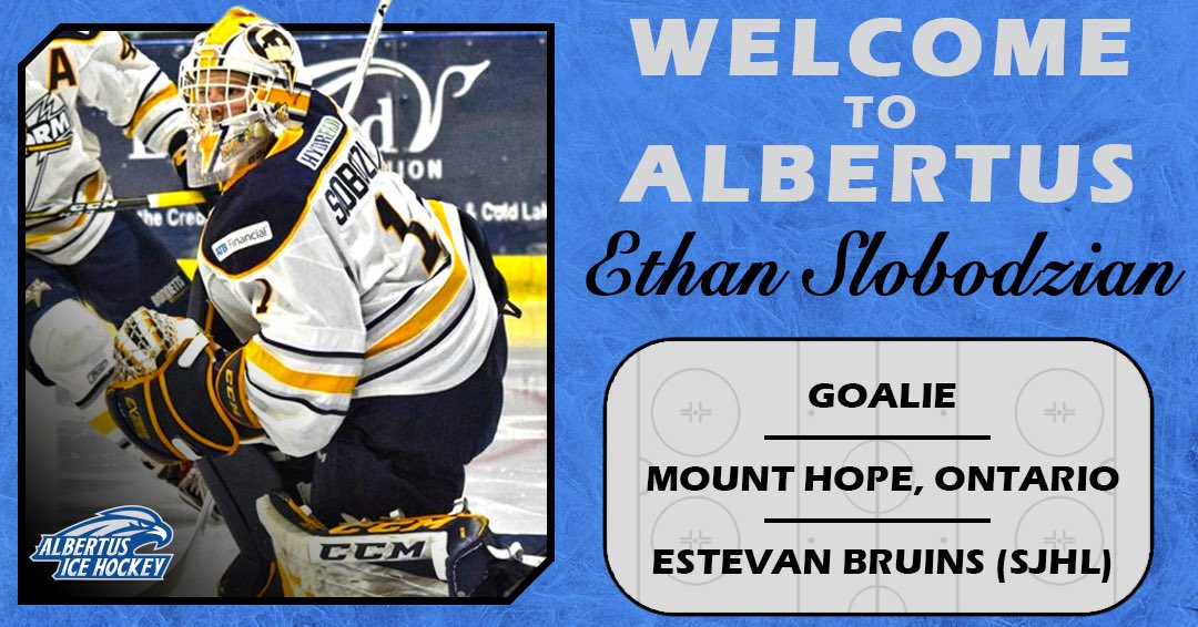 A goalie from Ontario and the ⁦<a href="/KlippersHockey/">Iron Horse Kindersley Klippers</a>⁩ and ⁦<a href="/SJHL_Hawks/">Nipawin Hawks</a>⁩ of the ⁦<a href="/theSJHL/">SJHL</a>⁩ please welcome Ethan Slobodzian ⁦<a href="/EthanSlobodzian/">Slobo</a>⁩