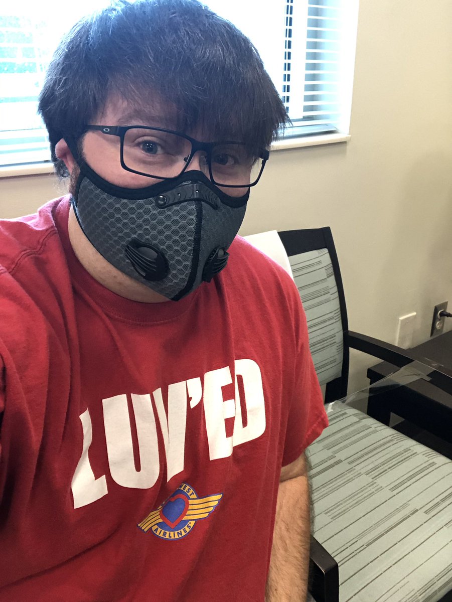Boeing74's tweet photo. Wearing my @SouthwestAir shirt for my third and hopefully final knee surgery this morning.  It’s weird being here without my wife to support and calm me but because of #COVID19 it’s necessary. #coheart https://t.co/SfoHMEEPkF
