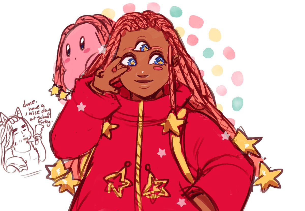 I'll stick my toes in here. I go by Zero. I'm black + carribean and transmasc. I'm that one artist who draws black kirby gijinkas. I'm currently tryna find more kirby friends!Ko-fi:  https://ko-fi.com/gojika 