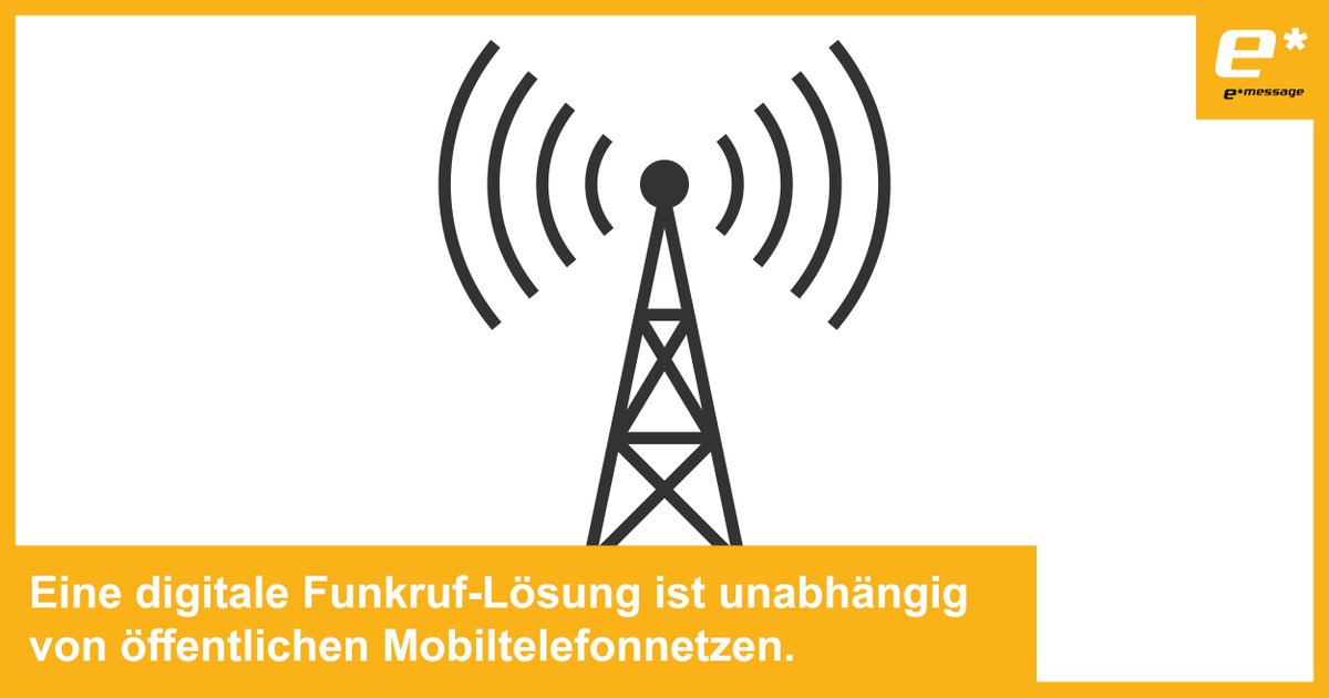 e_Message_DE's tweet photo. Digitale #Funkruf Lösungen für den #Bereitschaftsdienst werden unabhängig von öffentlichen Mobiltelefonnetzen betrieben. Wenn Sie mehr über unsere Paging-Dienste als sichere #Alarmierungsloesung erfahren möchten, lesen Sie hier weiter ➡️https://t.co/6S9uw5TdvG #alarmierung https://t.co/odVkicgjTn